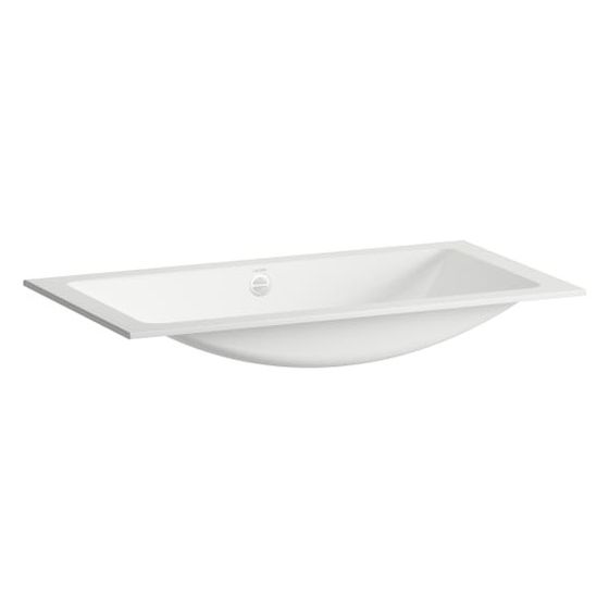 Laufen Einbau-Waschtisch Classics rechteckig 727x380x120mm, von unten, ohne Hahnloch, mit Überlauf, Weiß