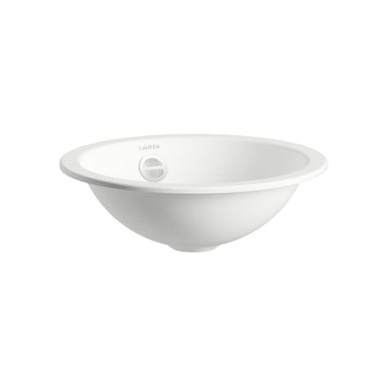Laufen Einbau-Waschtisch Form rund 325x325x110mm, von unten, ohne Hahnloch, mit Überlauf, Weiß