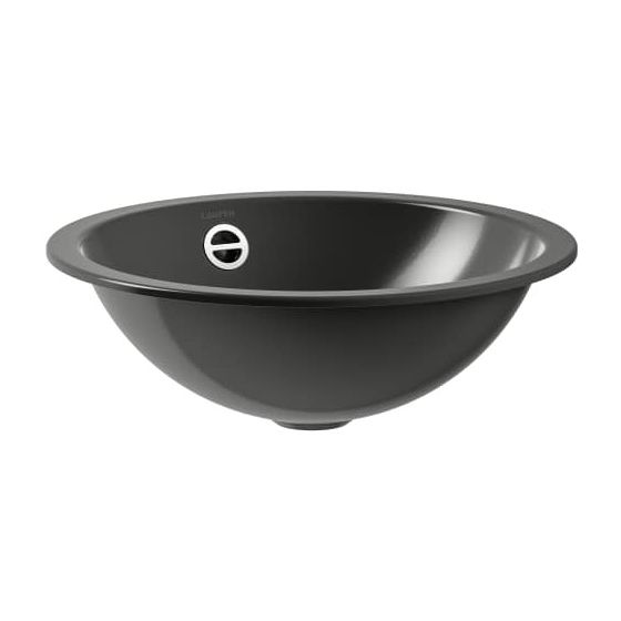Laufen Einbau-Waschtisch Form rund 400x400x140mm, von unten, ohne Hahnloch und Überlauf, Dark Iron