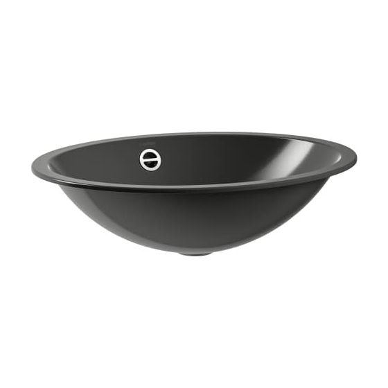 Laufen Einbau-Waschtisch Form oval 525x425x150mm, von unten, ohne Hahnloch und Überlauf, Dark Iron