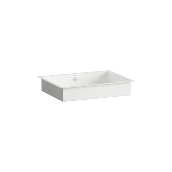 Laufen Einbau-Waschtisch Metaphor rechteckig 504x379x111mm, von unten, ohne Hahnloch, mit Überlauf, Weiß