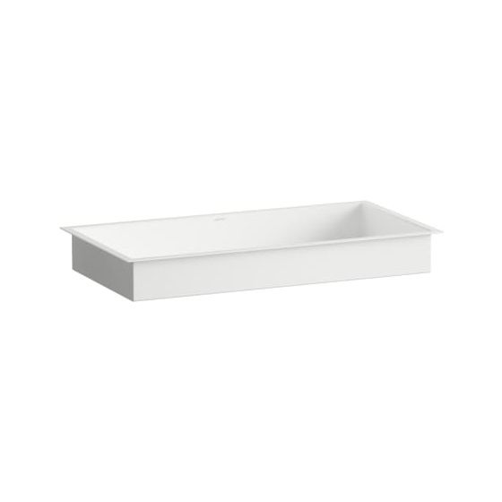 Laufen Einbau-Waschtisch Metaphor rechteckig 754x379x111mm, von unten, ohne Hahnloch und Überlauf, Weiß