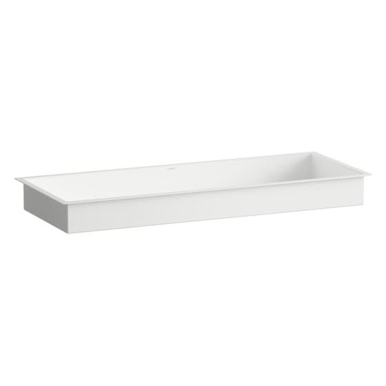 Laufen Einbau-Waschtisch Metaphor rechteckig 1004x379x111mm, von unten, ohne Hahnloch und Überlauf, Weiß