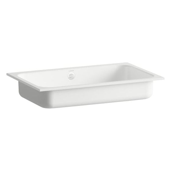 Laufen Einbau-Waschtisch Stream rechteckig 624x374x127mm, von unten, ohne Hahnloch, mit Überlauf, Weiß