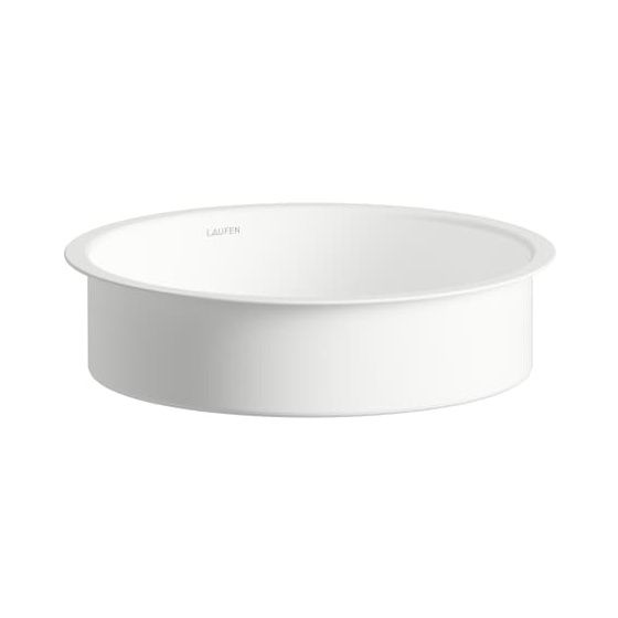 Laufen Einbau-Waschtisch Unisono rund 319x319x104mm, von unten, ohne Hahnloch und Überlauf, Weiß