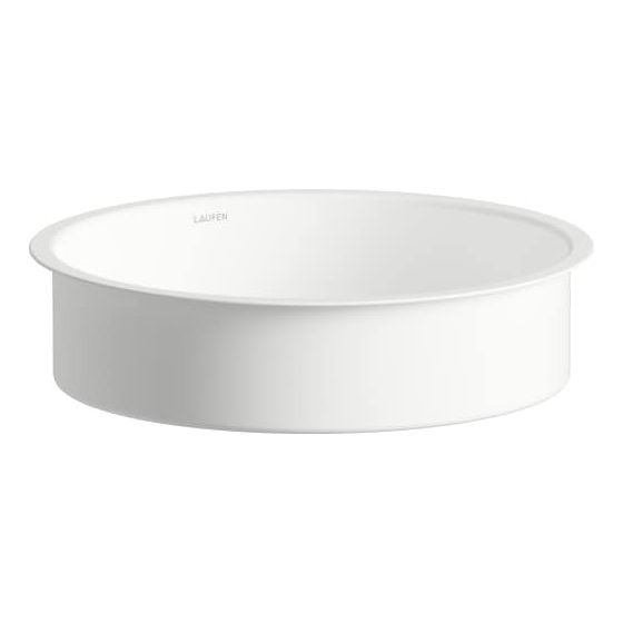 Laufen Einbau-Waschtisch Unisono rund 369x369x114mm, von unten, ohne Hahnloch und Überlauf, Weiß