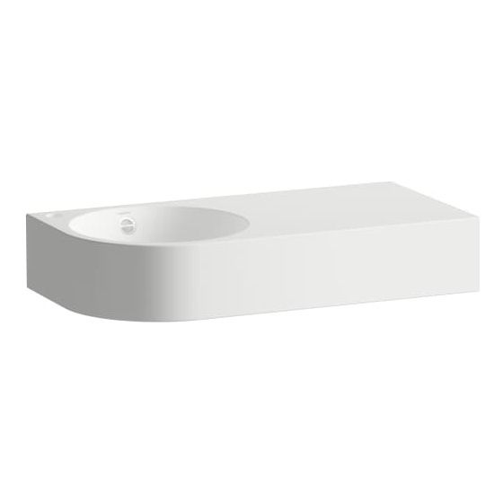 Laufen Waschtisch Form 800x400x150mm, rechteckig, Ablage rechts 1 Hahnloch mit Überlauf weiß antibak