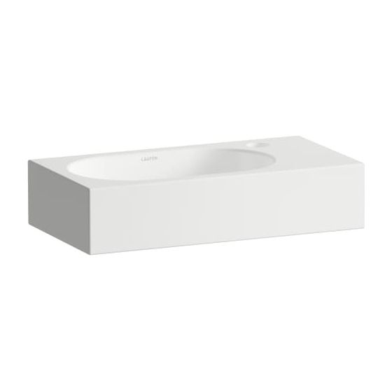 Laufen Waschtisch Fusion.S 450x236x100mm, rechteckig, Becken links, mit 1 Hahnloch, ohne Überlauf, Weiß