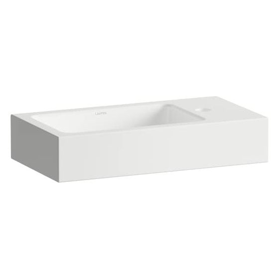 Laufen Waschtisch Xplore.S 500x268x100mm, rechteckig, Becken links, mit 1 Hahnloch, ohne Überlauf, Weiß
