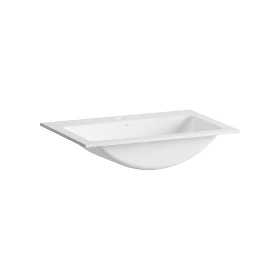 Laufen Einbau-Waschtisch Classics rechteckig 585x405x143mm, von oben, mit Armaturenbank und 1 Hahnloch, ohne Überlauf, Weiß