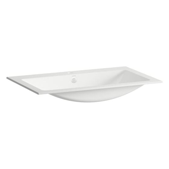 Laufen Einbau-Waschtisch Classics rechteckig 800x500x120mm, von oben, mit Armaturenbank, 1 Hahnloch und Überlauf, Weiß