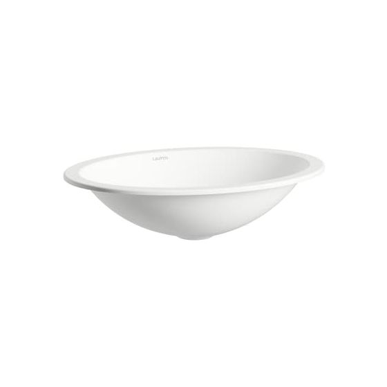 Laufen Einbau-Waschtisch Form oval 425x325x110mm, von oben, ohne Hahnloch und Überlauf, Weiß