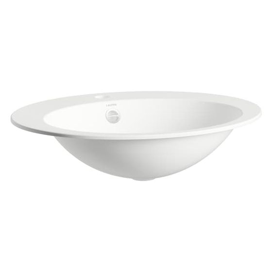 Laufen Einbau-Waschtisch Form oval 600x500x150mm, von oben, mit 1 Hahnloch und Überlauf, Weiß