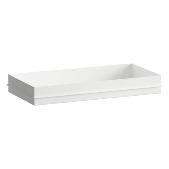 Laufen Einbau-Waschtisch Metaphor rechteckig 750x375x111mm, von oben, ohne Hahnloch und Überlauf, Weiß
