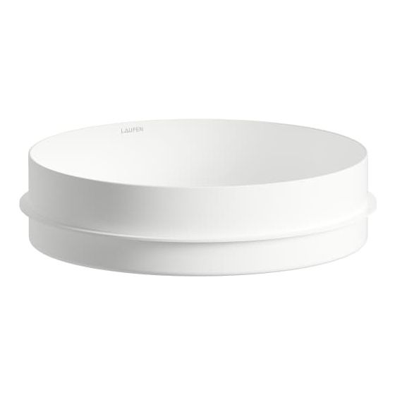 Laufen Einbau-Waschtisch Unisono rund 375x375x114mm, von oben, ohne Hahnloch und Überlauf, Weiß