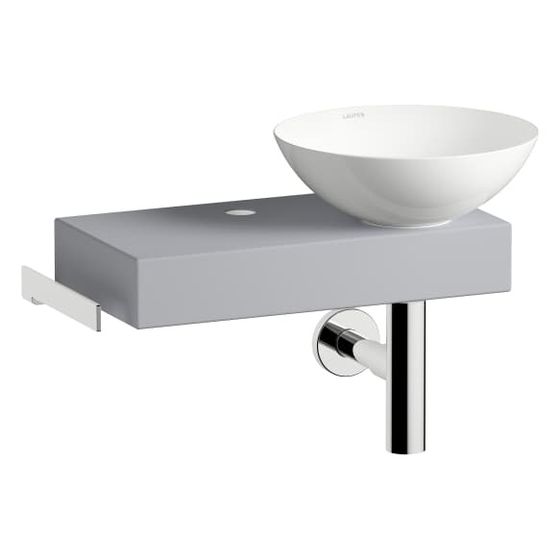 Laufen Waschplatz-Set Piccolo Novo 555x320x400mm, Schale links, mit Platte und Zubehör, 1 Hahnloch, ohne Überlauf Nordic matt