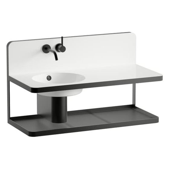 Laufen Waschplatz Steel19 1000x490x590mm, rechteckig, Becken links, ohne Hahnloch, mit Überlauf, Weiß