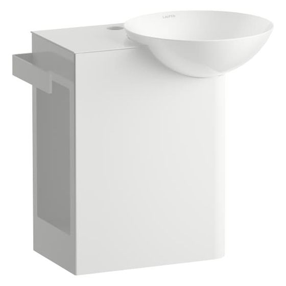 Laufen Waschplatz Insert 485x317x470mm, rechteckig, Becken rechts, mit 1 Hahnloch, ohne Überlauf, Weiß