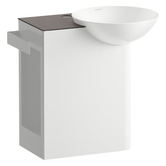 Laufen Waschplatz Insert 485x317x470mm, rechteckig, Becken rechts, mit 1 Hahnloch, ohne Überlauf, Anthrazit-Braun