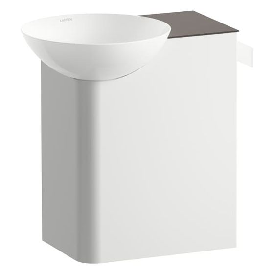 Laufen Waschplatz Insert 485x317x470mm, rechteckig, Becken links, mit 1 Hahnloch, ohne Überlauf, Anthrazit-Braun