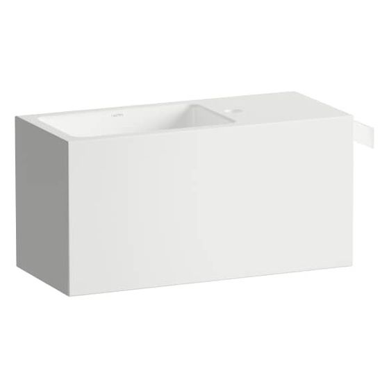 Laufen Waschplatz Xplore.S 600x268x300mm, rechteckig, Becken links, mit 1 Hahnloch, ohne Überlauf, Weiß