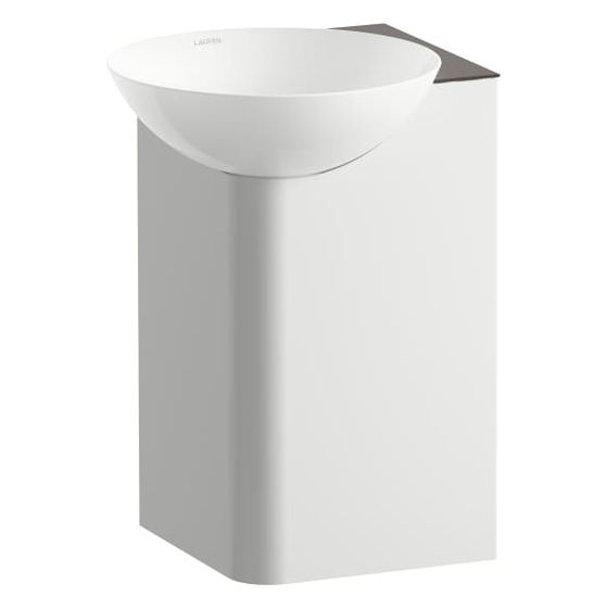 Laufen Waschplatz Insert 350x350x470mm, quadratisch, mit 1 Hahnloch, ohne Überlauf, Anthrazit/Braun