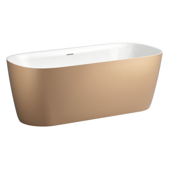 Laufen Badewanne freistehend Meda 1600x750x590mm, oval, Marbond, Kupfer/Weiß glänzend