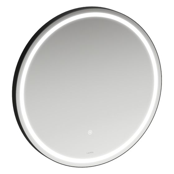 Laufen Spiegel Base 2.0 600x600mm, rund, LED-Beleuchtung, 1 Sensorschalter, Schwarz matt
