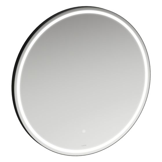 Laufen Spiegel Base 2.0 800x800mm, rund, LED-Beleuchtung, 1 Sensorschalter, Schwarz matt