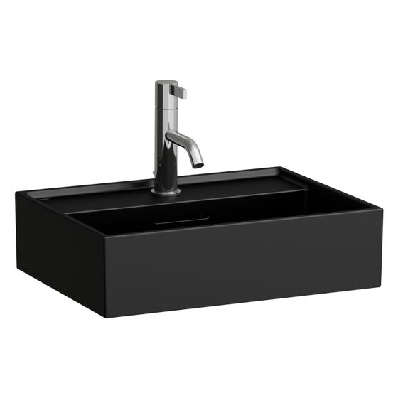 Laufen Waschtisch Kartell unterbaufähig 450x340x120mm, mit 1 Hahnloch, ohne Überlauf, Schwarz matt