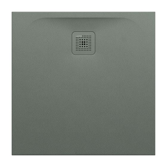 Laufen Duschwanne Laufen Pro 800x800x29mm, Betongrau, aus Marbond, Ablauf seitlich
