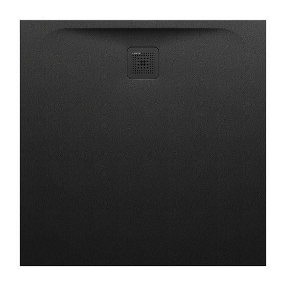 Laufen Duschwanne Laufen Pro 1000x1000x33mm, Schwarz, aus Marbond, Ablauf seitlich