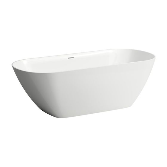 Laufen freistehende Badewanne LUA 750x1700x540mm, Weiß, Marbond