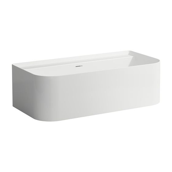 Laufen Badewanne Sonar 815x1600x535mm, Weiß, aus Sentec Mineralgusswerkstoff mit Hahnlöchern