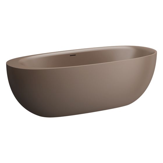 Laufen Badewanne freistehend Ilbagnoalessi 800x1850x590mm, oval, mit Mittelablauf, Sentec, Kaffee matt