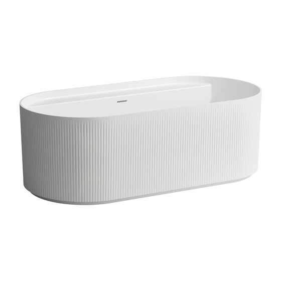 Laufen freistehende Badewanne Sonar 815x1600x535mm, Weiß, aus Marbond, ohne Hahnloch
