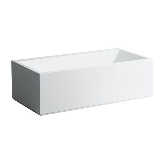 Laufen freistehende Badewanne Kartell, LED-Beleuchtung 860x1700x440mm, Weiß, aus Sentec Mineralgusswerkstoff