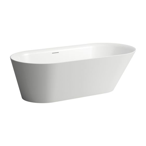Laufen freistehende Badewanne Kartell 814x1715x520mm, Weiß, aus Sentec Mineralgusswerkstoff