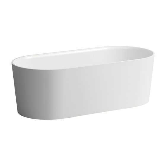 Laufen freistehende Badewanne VAL 750x1600x520mm, Weiß, aus Sentec Mineralgusswerkstoff