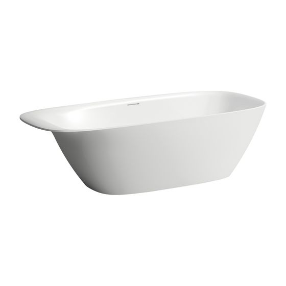 Laufen freistehende Badewanne INO 800x1800x520mm, Weiß, aus Sentec Mineralgusswerkstoff