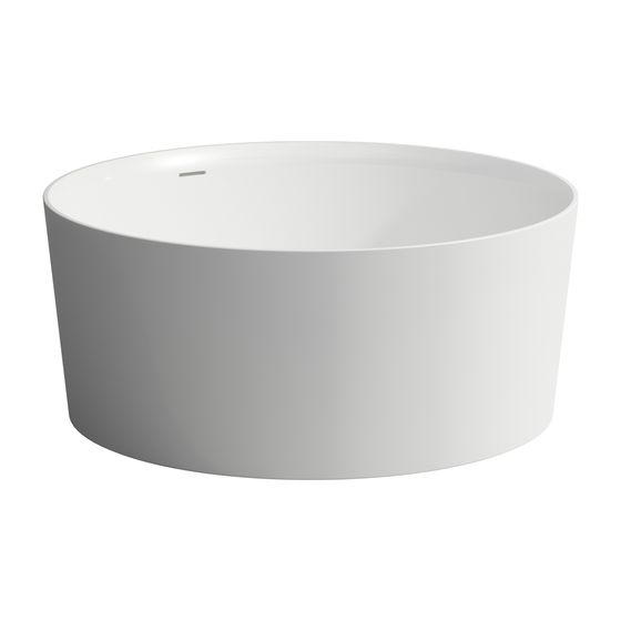 Laufen freistehende Badewanne VAL 1300x1300x550mm, Weiß, rund aus Sentec Mineralgusswerkstoff