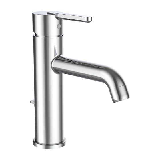 Laufen Einhebel-Waschtischmischer Lua Eco+ Ausladung 135mm, Chrom, Festauslauf Eco+ Funktion, Luftmischdüse, mit Ablaufventil