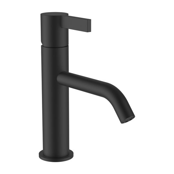 Laufen Einhebel-Waschtischmischer Kartell Festauslauf Ausladung 135mm, Titan, ohne Ablaufventil, PVD Mattschwarz