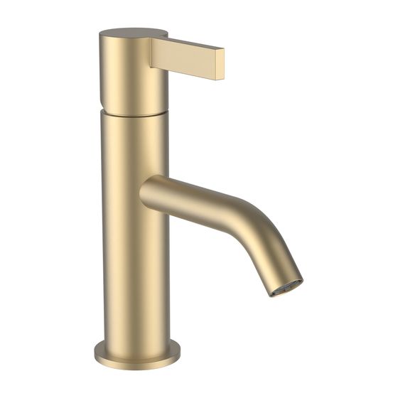 Laufen Einhebel-Waschtischmischer Kartell Festauslauf Ausladung 115mm, Gold, ohne Ablaufventil, PVD Blassgold matt