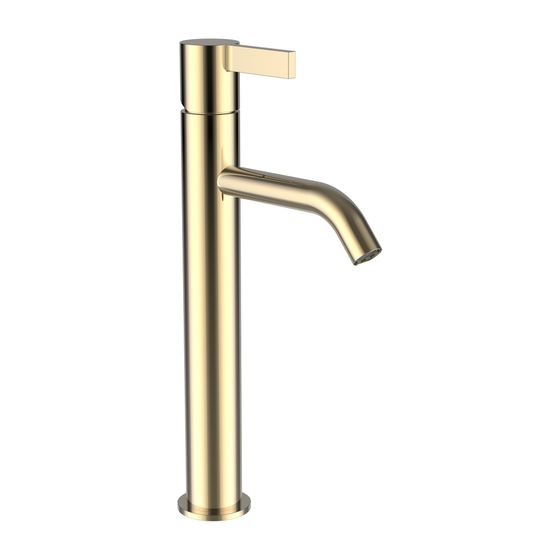 Laufen Einhebel-Waschtischmischer, ohne Ablaufventil, hohe Ausführung Kartell Festauslauf Ausladung 125mm, Gold, H 290mm, PVD