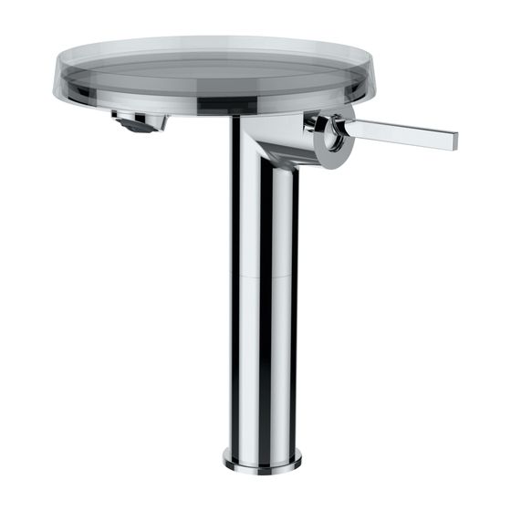 Laufen Einhebel-Waschtischmischer, ohne Ablaufventil, hohe Ausf. mit Deko-Disc, Kartell Festauslauf Ausla. 132mm, Chrom, H 257mm