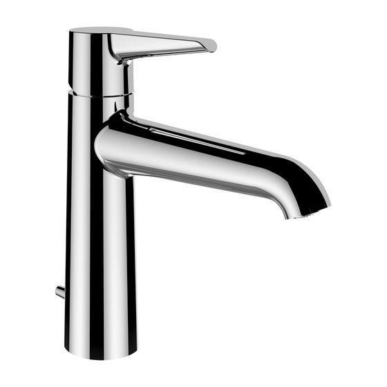 Laufen Einhebel-Waschtischmischer, mit Ablaufventil, halbhohe Ausführung Pure Festauslauf Ausladung 140mm, Chrom, H 190mm