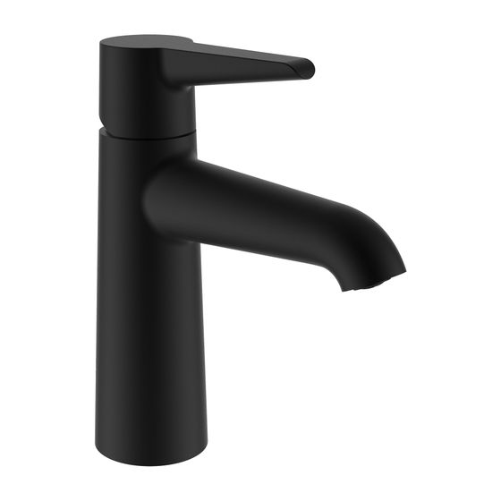Laufen Einhebel-Waschtischmischer Pure Festauslauf Ausladung 110mm, Titan, ohne Ablaufventil, PVD Mattschwarz