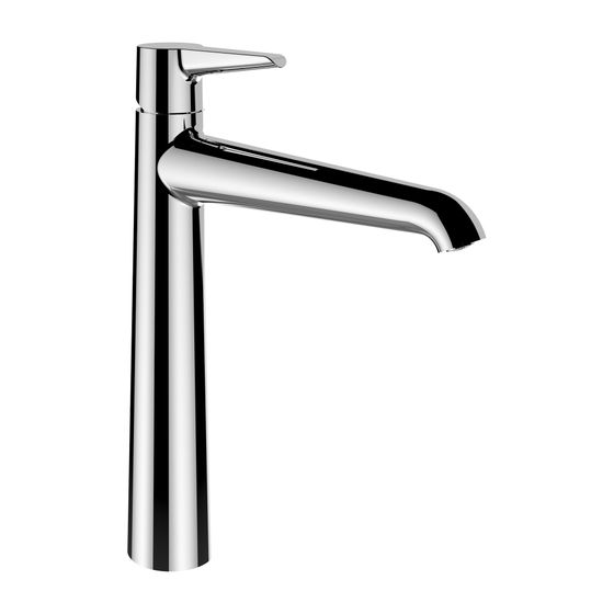 Laufen Einhebel-Waschtischmischer, ohne Ablaufventil, hohe Ausführung Pure Festauslauf Ausladung 190mm, Chrom, H 302mm