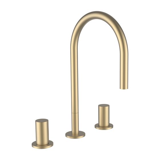 Laufen 3-Loch Waschtischmischer Kartell Schwenkauslauf Ausladung 166mm, ohne Ablaufventil, PVD Blassgoldmatt